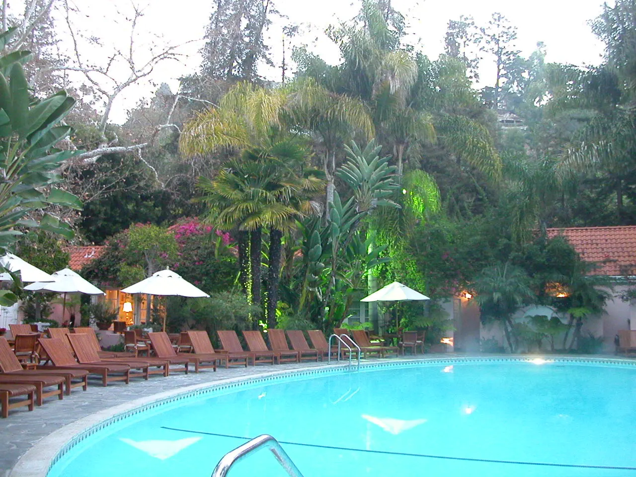 The pool and gardens at Hotel Bel-Air